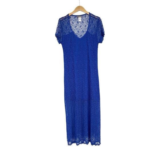 Tommy Bahama Dresses & Skirts - Tommy Bahama Cobalt Blue Lace Maxi Dress Coastal Beach Stretch Womens Large